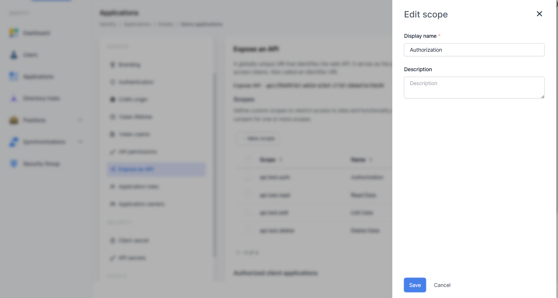 Dialog Edit Scope