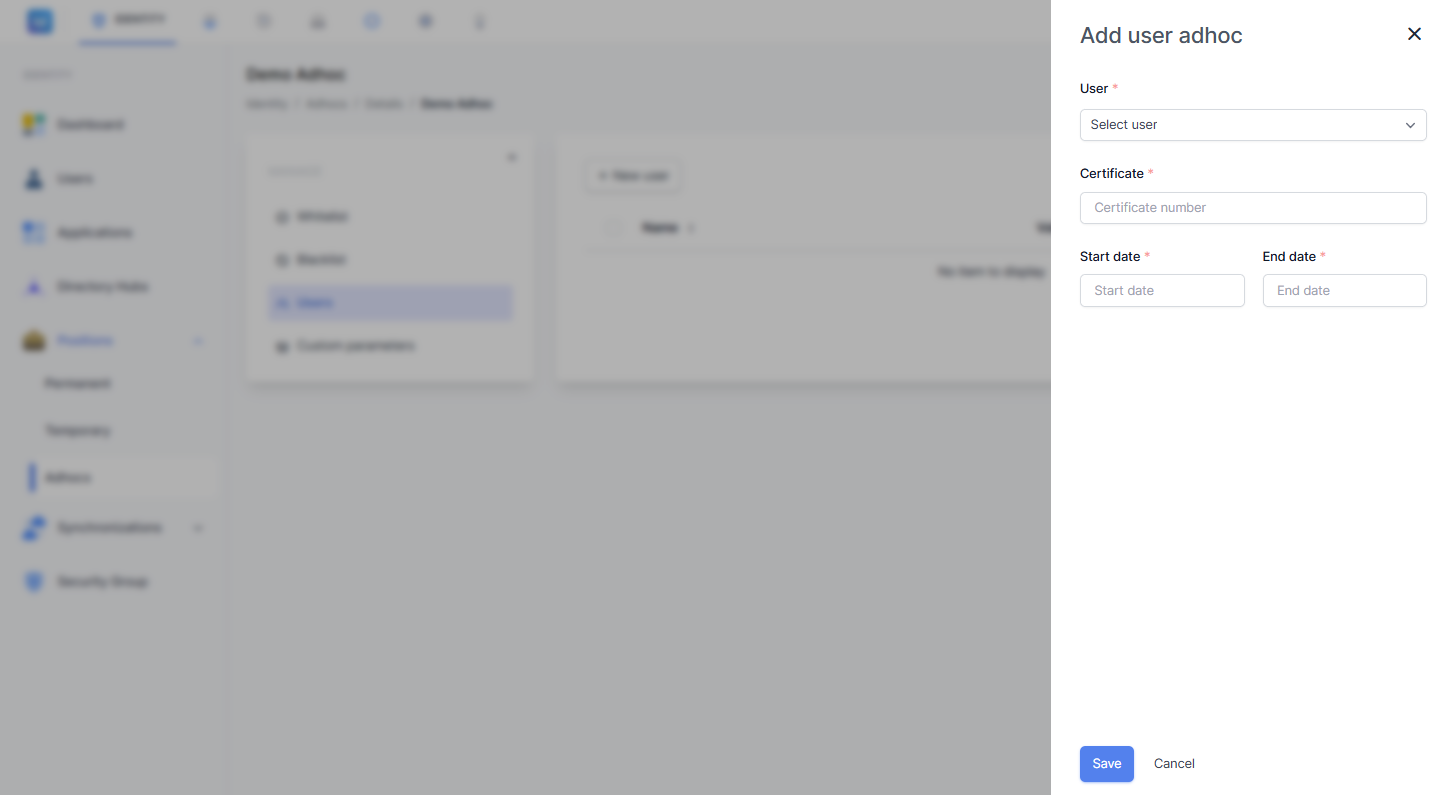 Halaman Users menampilkan satu pengguna 'dummysekre6' dengan checkbox yang dicentang, tombol 'Delete item (1)' di atas tabel, dan ikon Delete di ujung kanan baris yang ditandai kotak merah