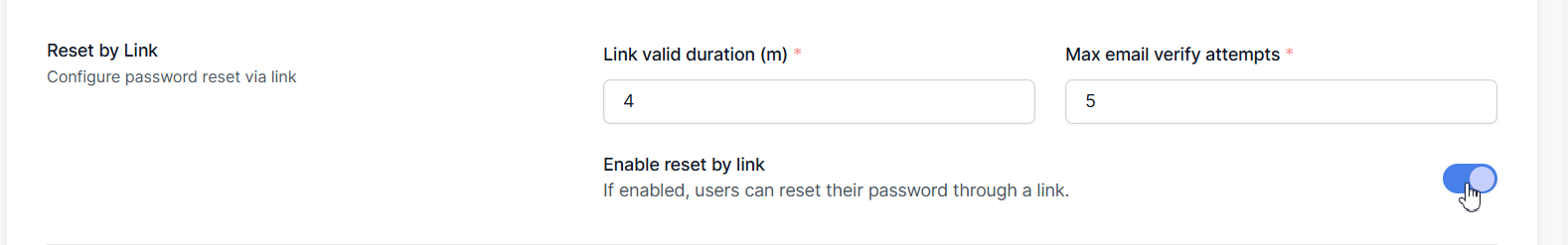 Password Reset — Reset by Link