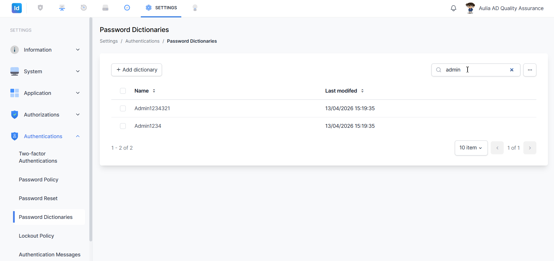 Password Dictionaries — fungsi Search