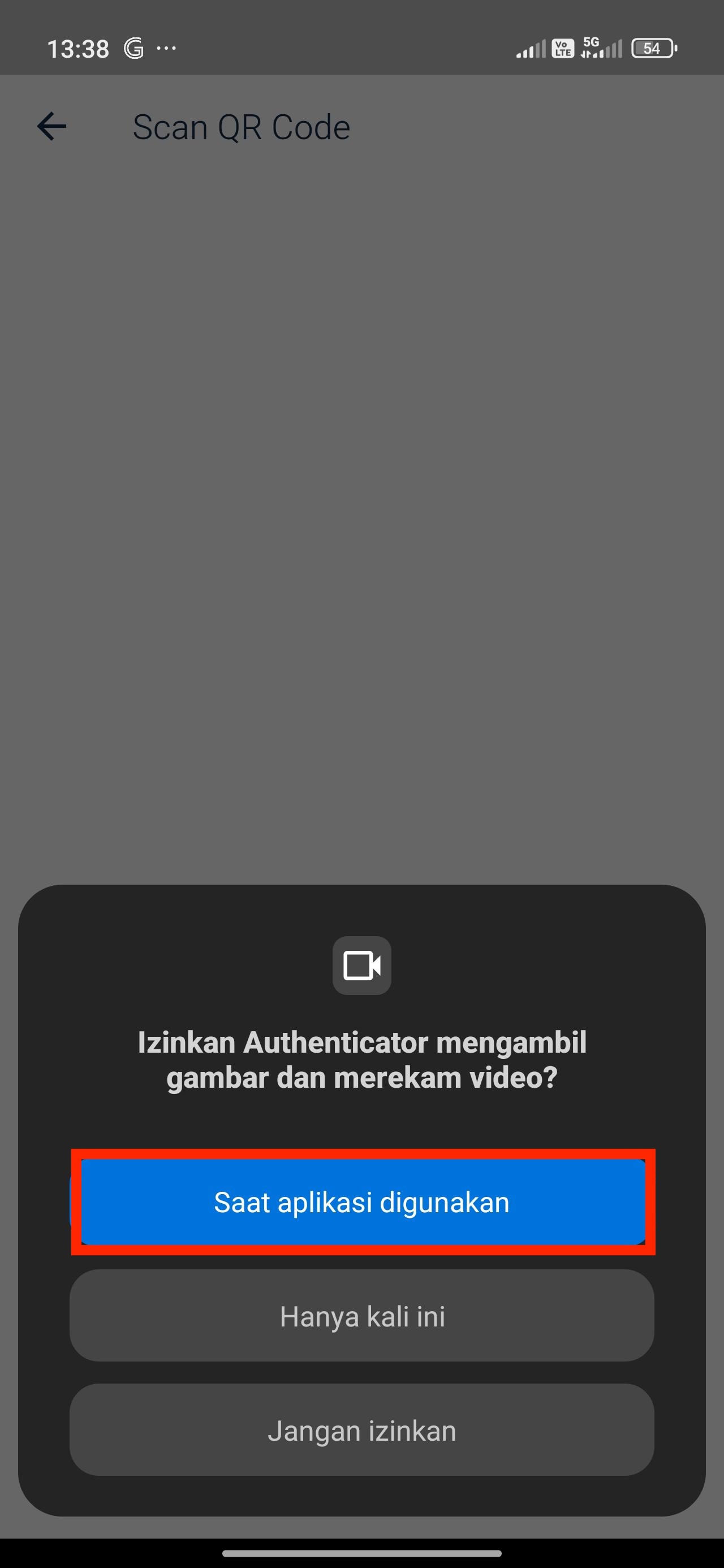 Izin akses kamera