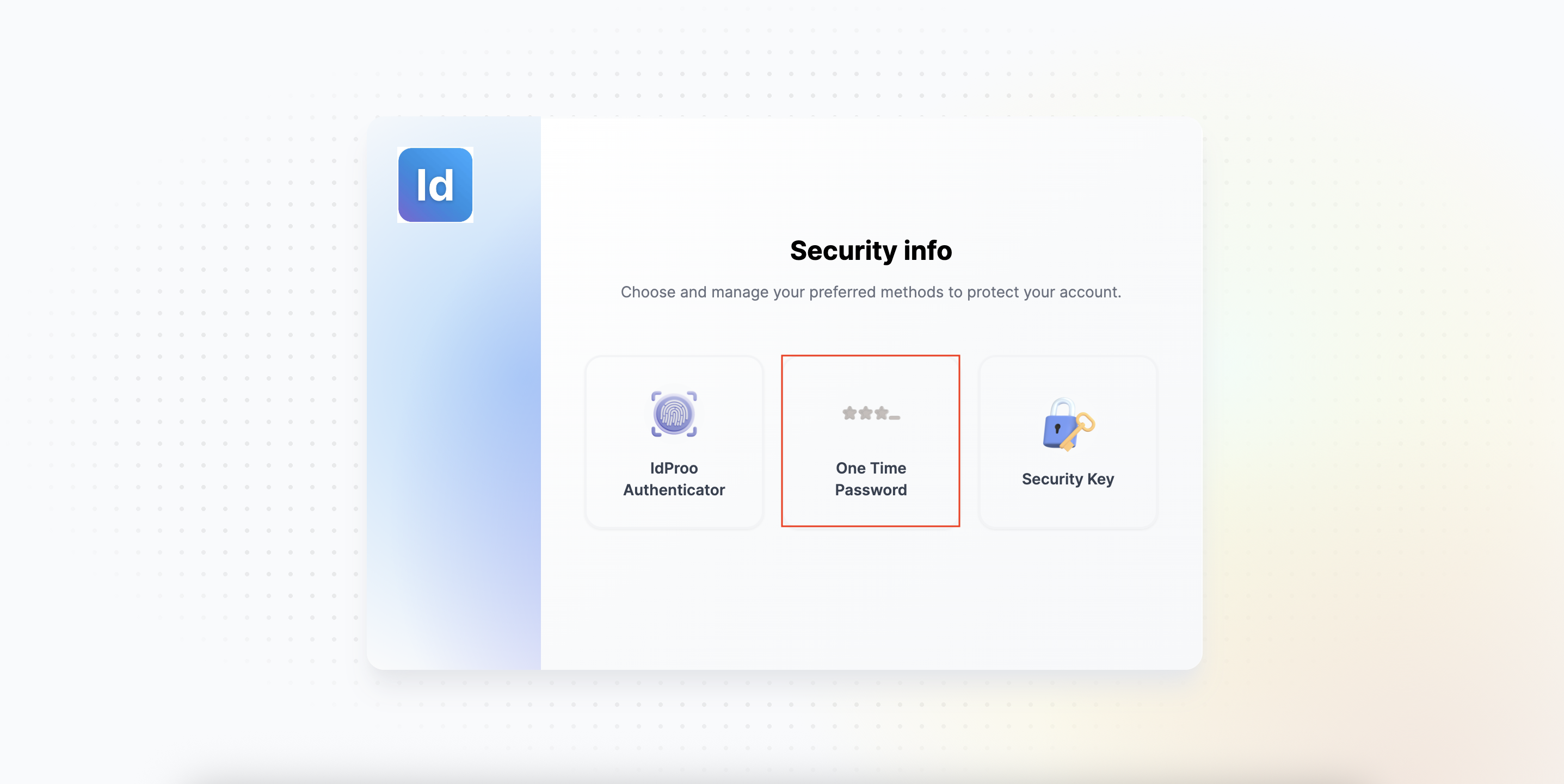 Langkah 2 - Pilih One Time Password