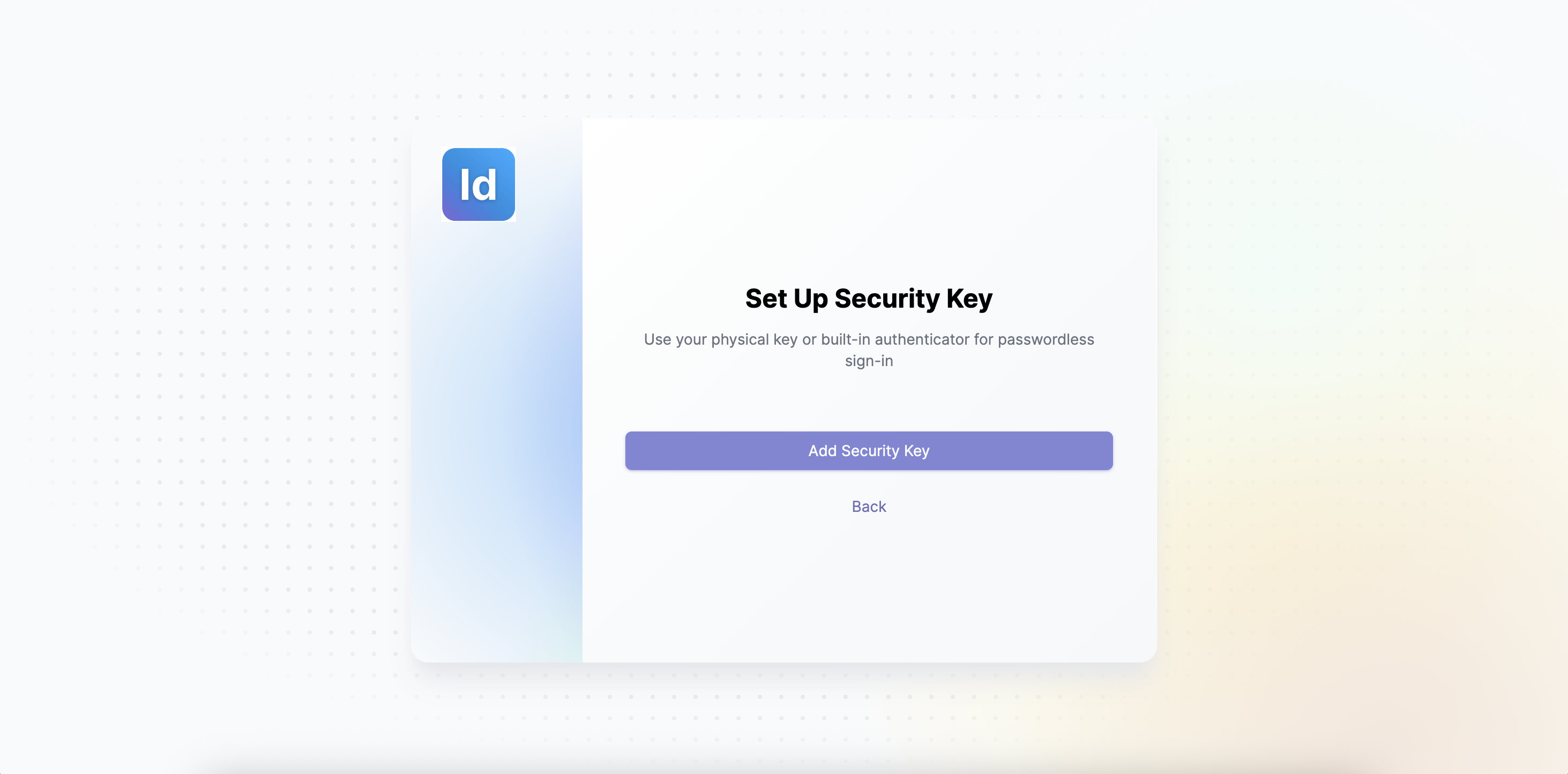 Langkah 3 - Add Security Key
