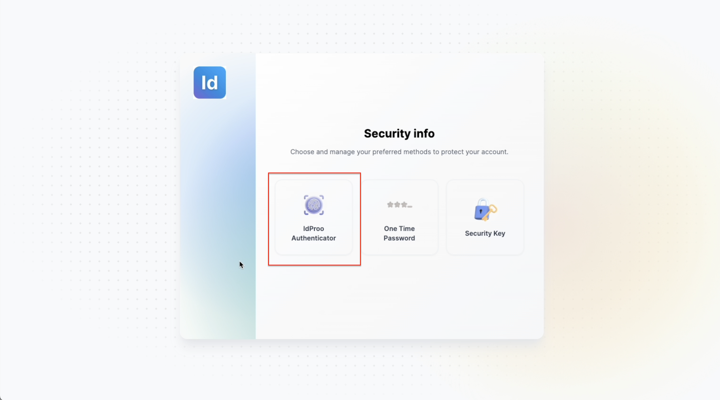 Pilih IdProo Authenticator